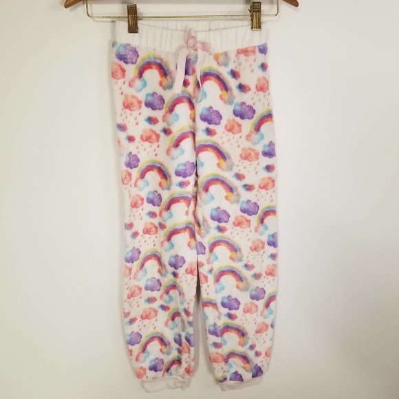 Rainbow pjs plush fuzzy 14 girls fuzzy Sweater Pants - Picture 2 of 6